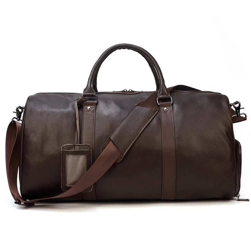 Genuine Leather Travel Bag For Men Women
