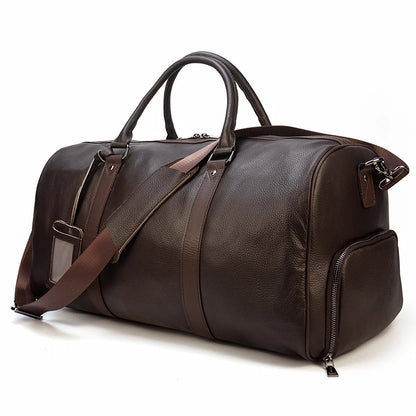 Genuine Leather Travel Bag For Men Women