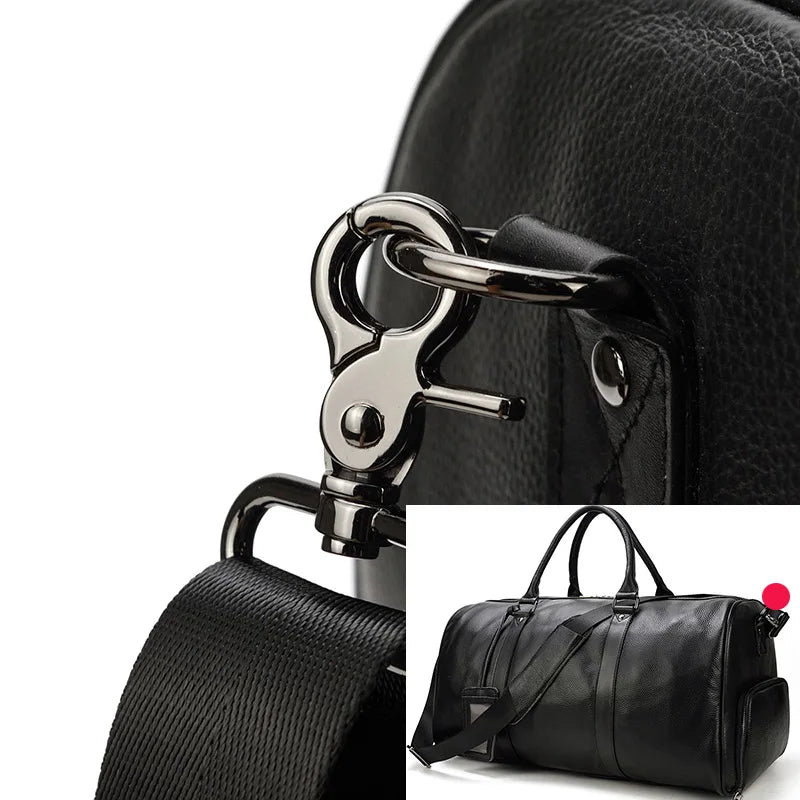 Genuine Leather Travel Bag For Men Women