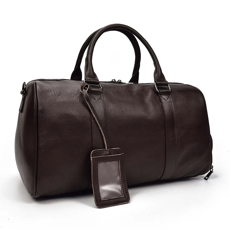 Genuine Leather Travel Bag For Men Women