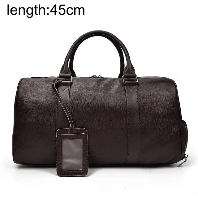 Genuine Leather Travel Bag For Men Women