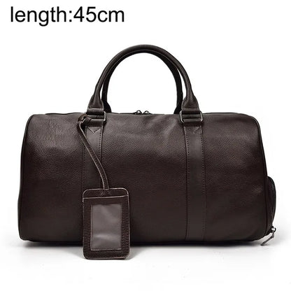 Genuine Leather Travel Bag For Men Women