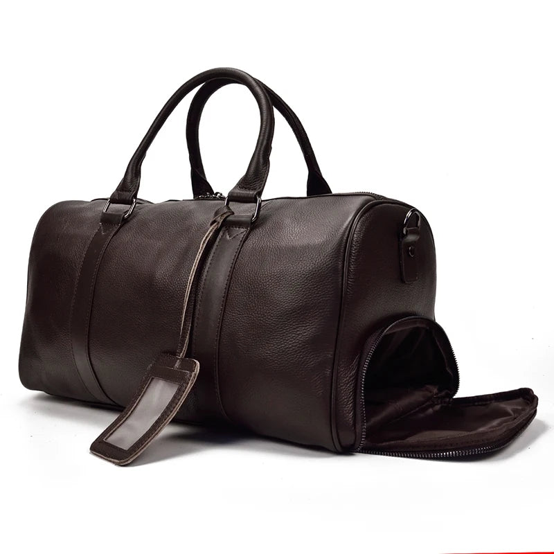 Genuine Leather Travel Bag For Men Women