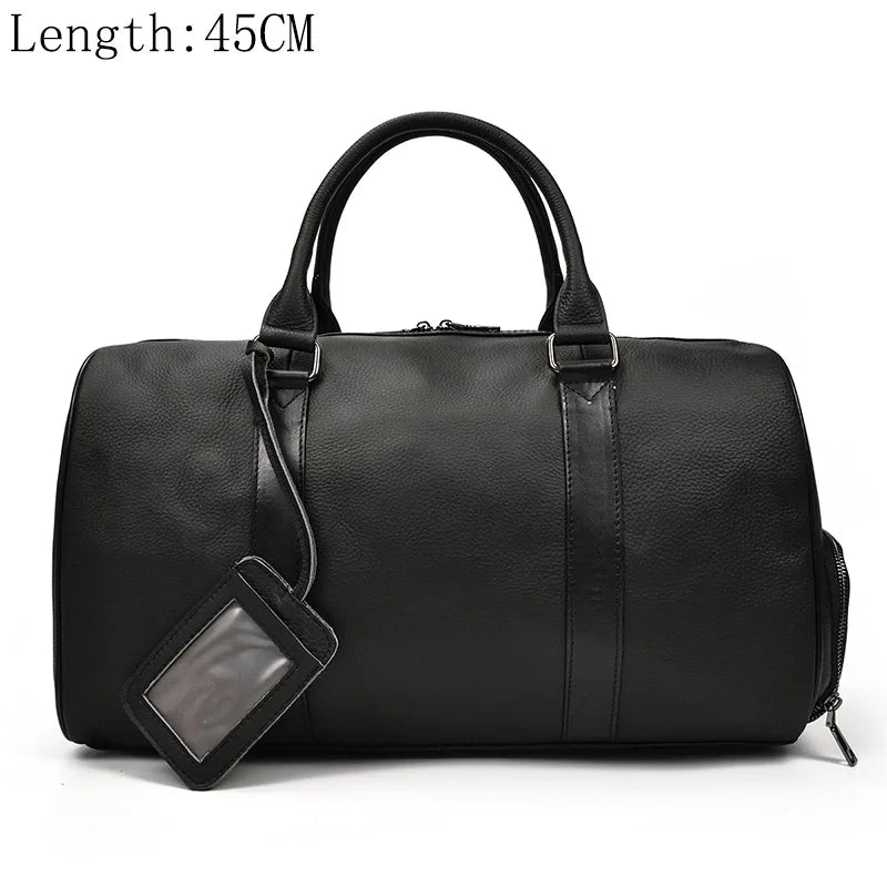 Genuine Leather Travel Bag For Men Women