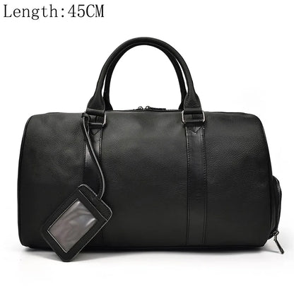 Genuine Leather Travel Bag For Men Women