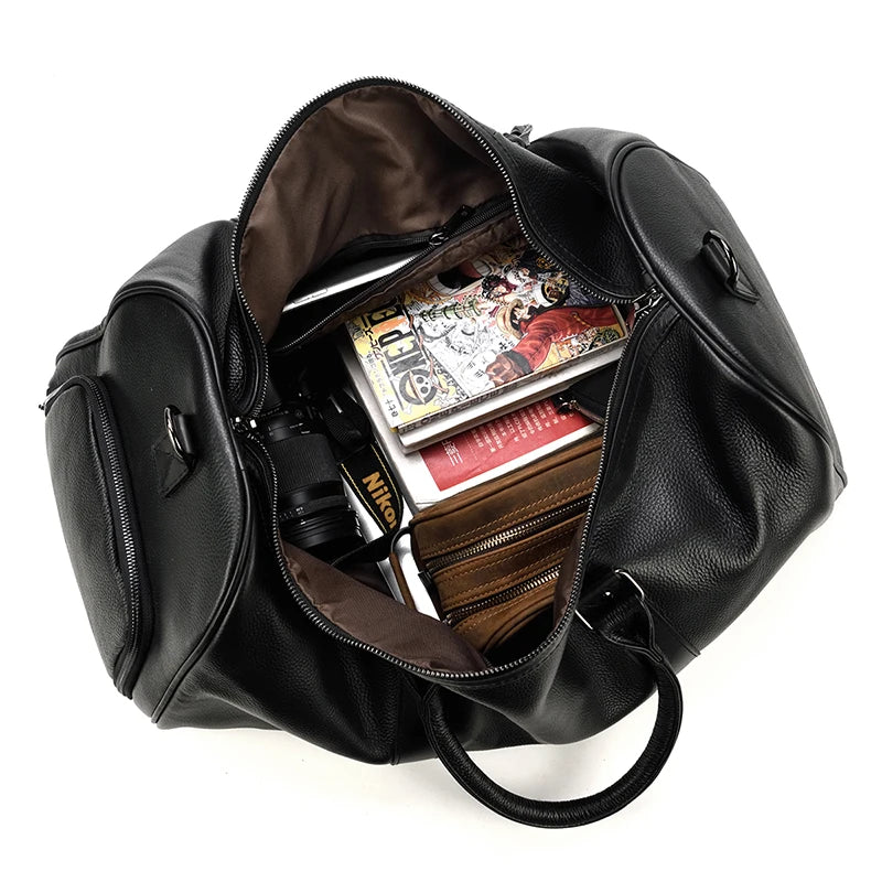 Genuine Leather Travel Bag For Men Women