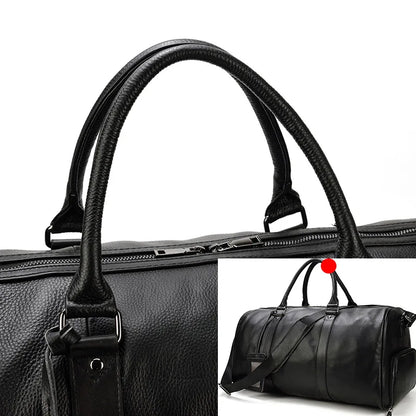 Genuine Leather Travel Bag For Men Women