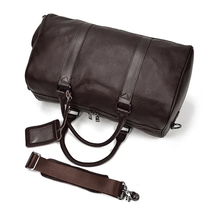 Genuine Leather Travel Bag For Men Women