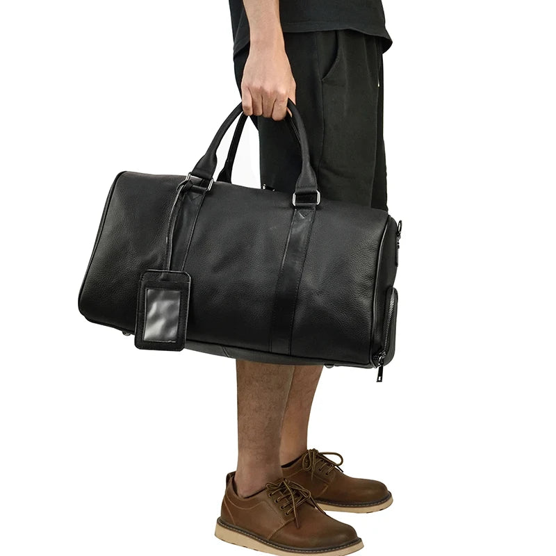 Genuine Leather Travel Bag For Men Women