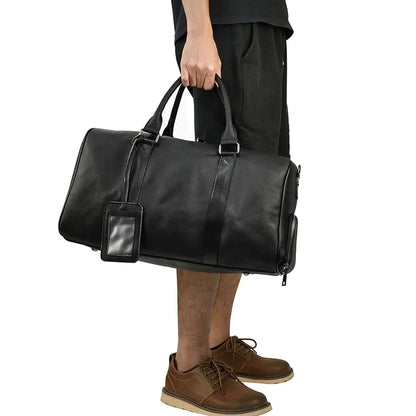 Genuine Leather Travel Bag For Men Women