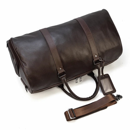 Genuine Leather Travel Bag For Men Women