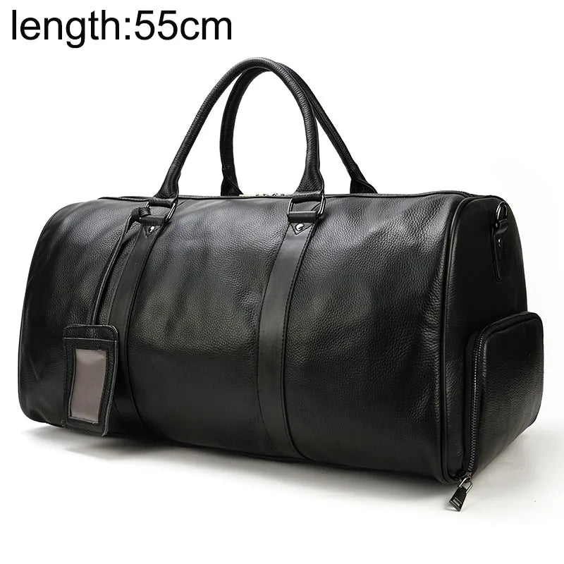 Genuine Leather Travel Bag For Men Women