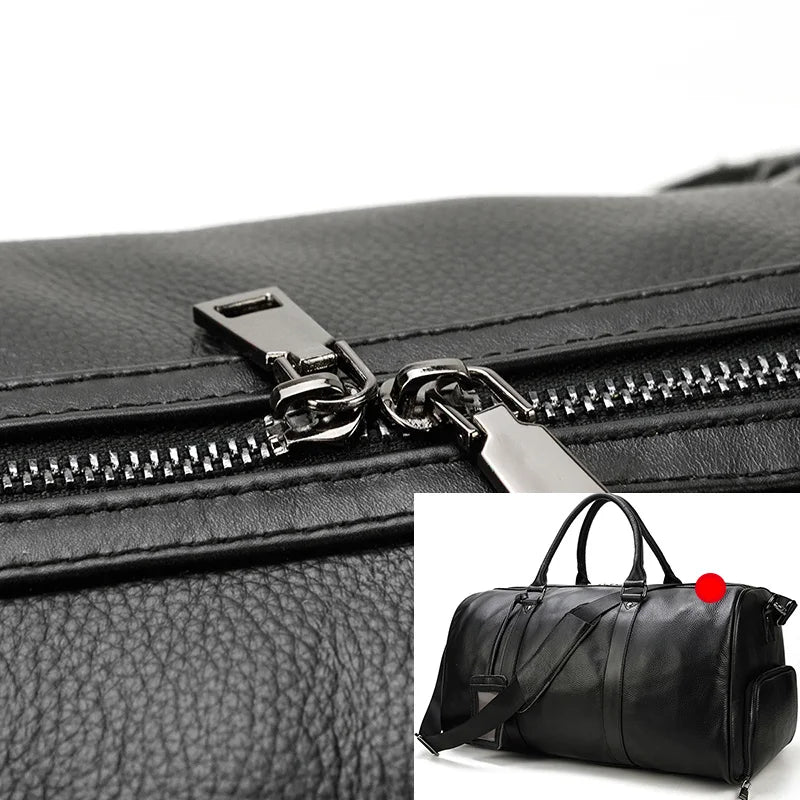 Genuine Leather Travel Bag For Men Women