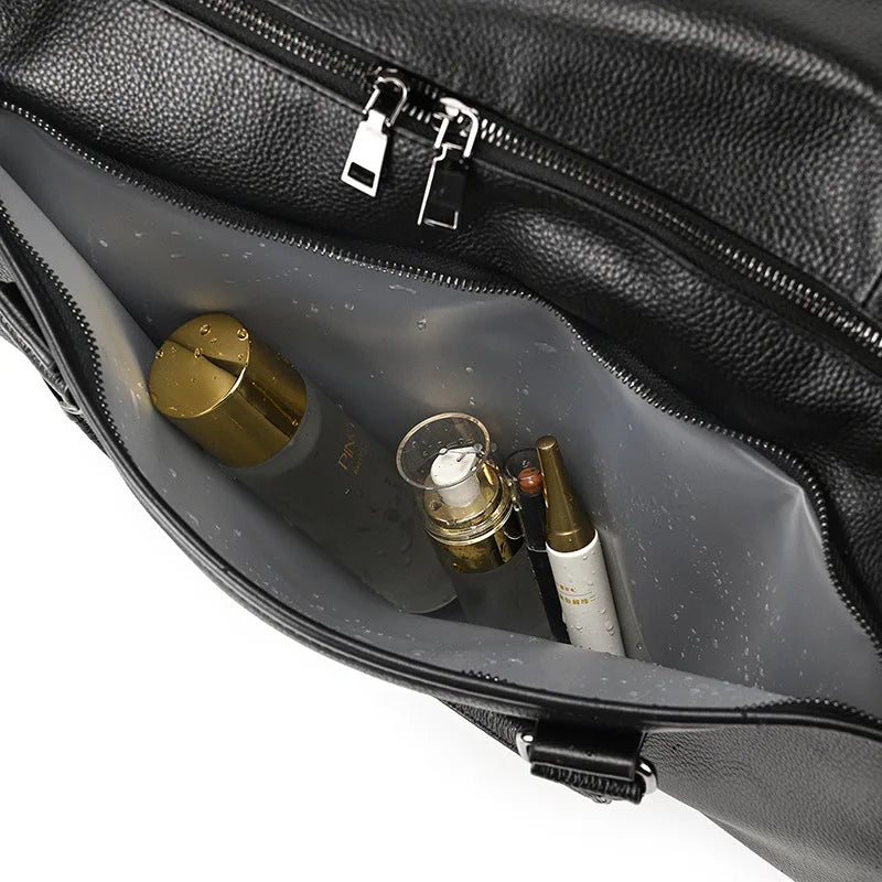Genuine Leather Travel Bag For Men Women