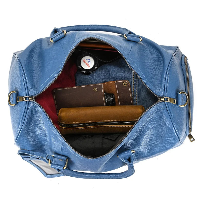 Genuine Leather Travel Bag For Men Women