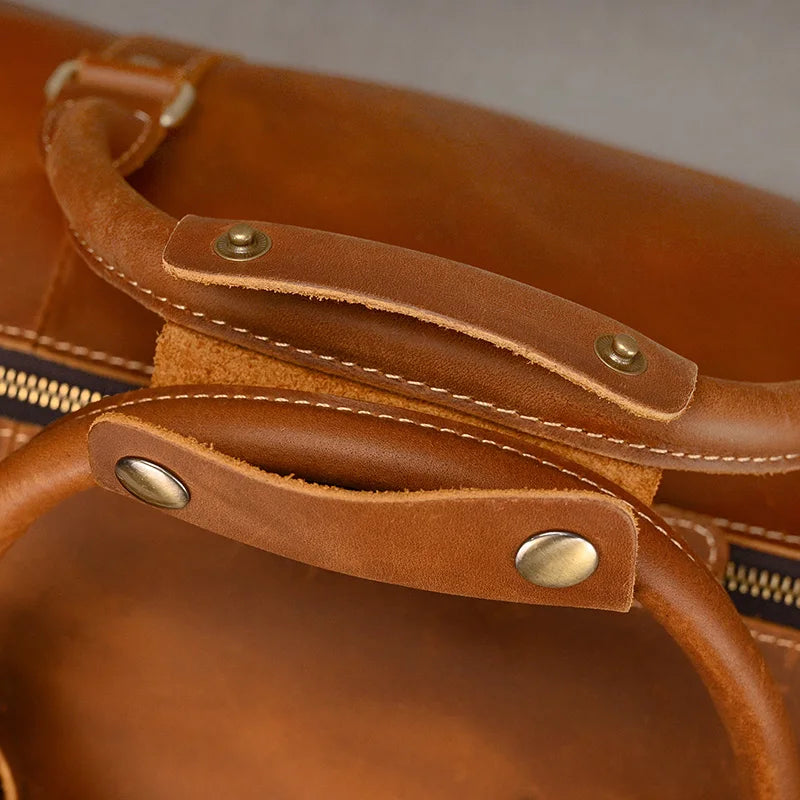 Genuine Leather Travel Bag For Men Women