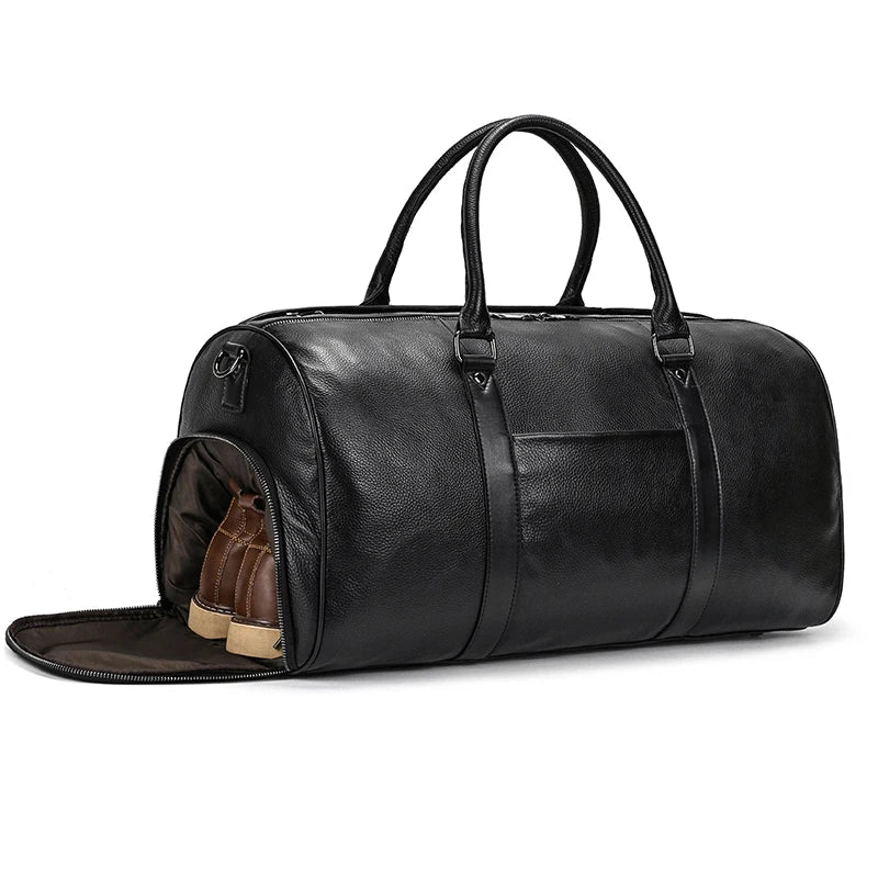 Genuine Leather Travel Bag For Men Women