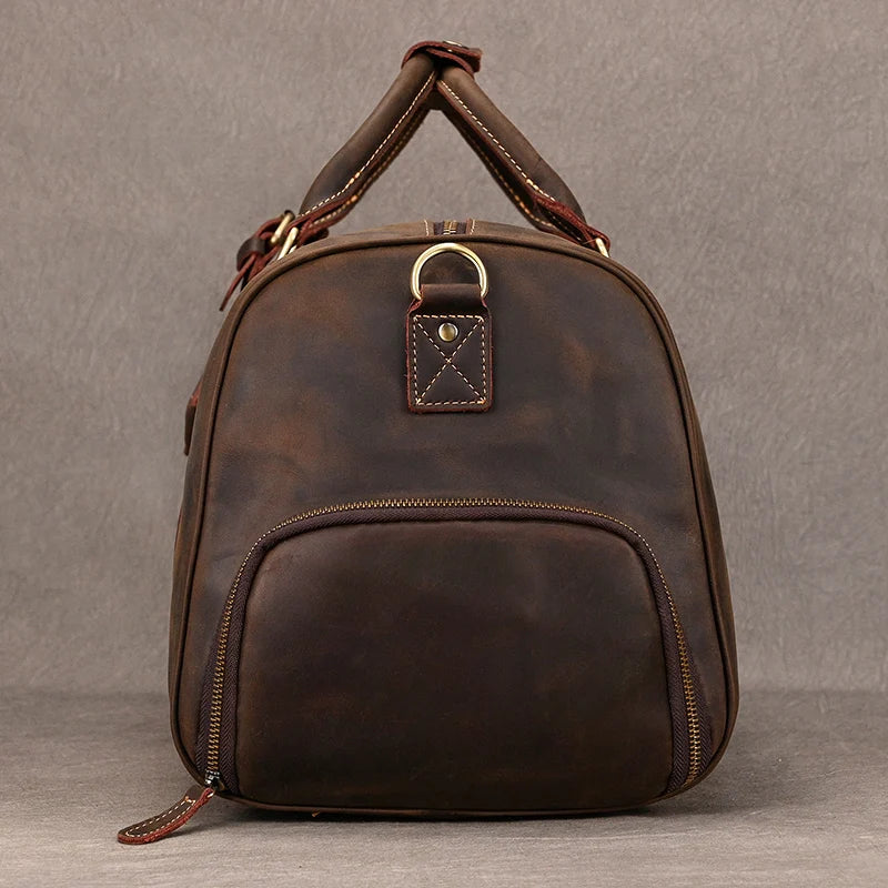 Genuine Leather Travel Bag For Men Women