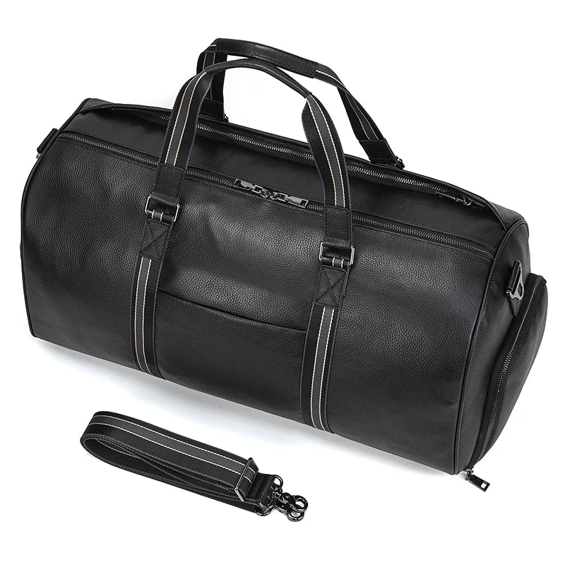 Genuine Leather Travel Bag For Men Women