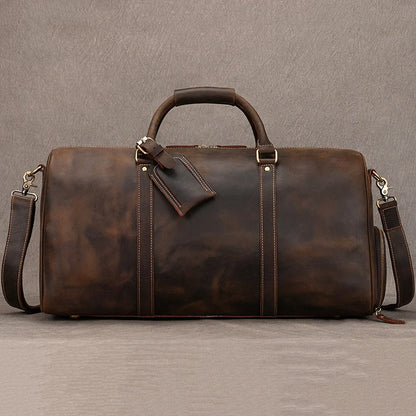 Genuine Leather Travel Bag For Men Women