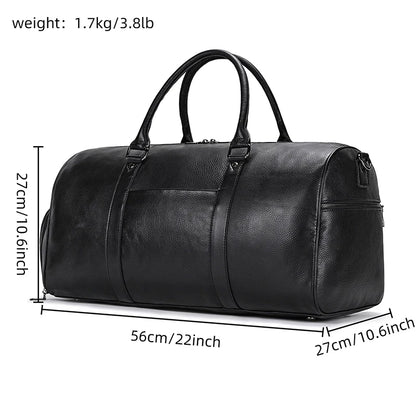 Genuine Leather Travel Bag For Men Women