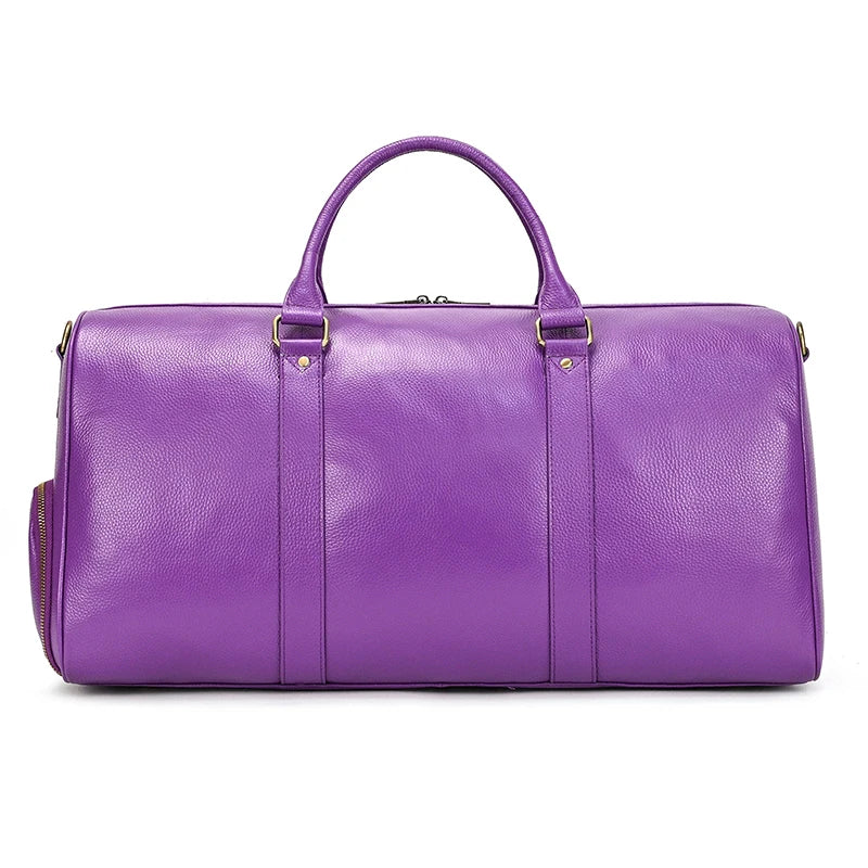 Genuine Leather Travel Bag For Men Women