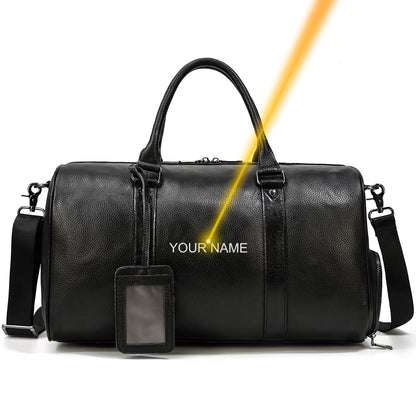 Genuine Leather Travel Bag For Men Women