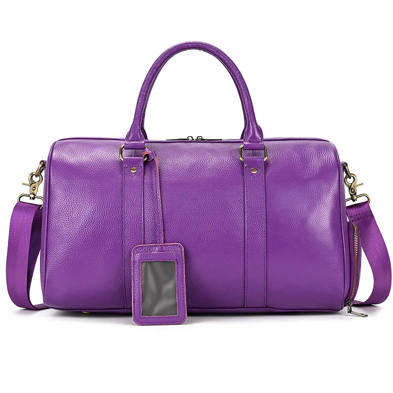Genuine Leather Travel Bag For Men Women