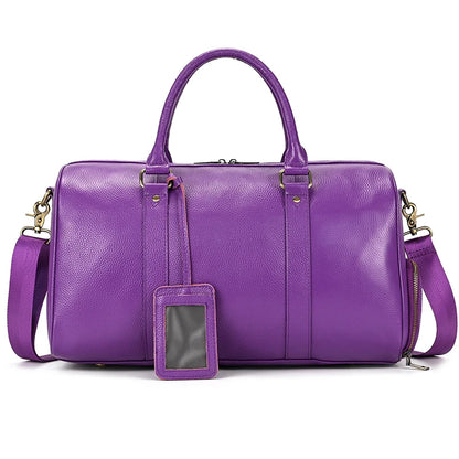 Genuine Leather Travel Bag For Men Women