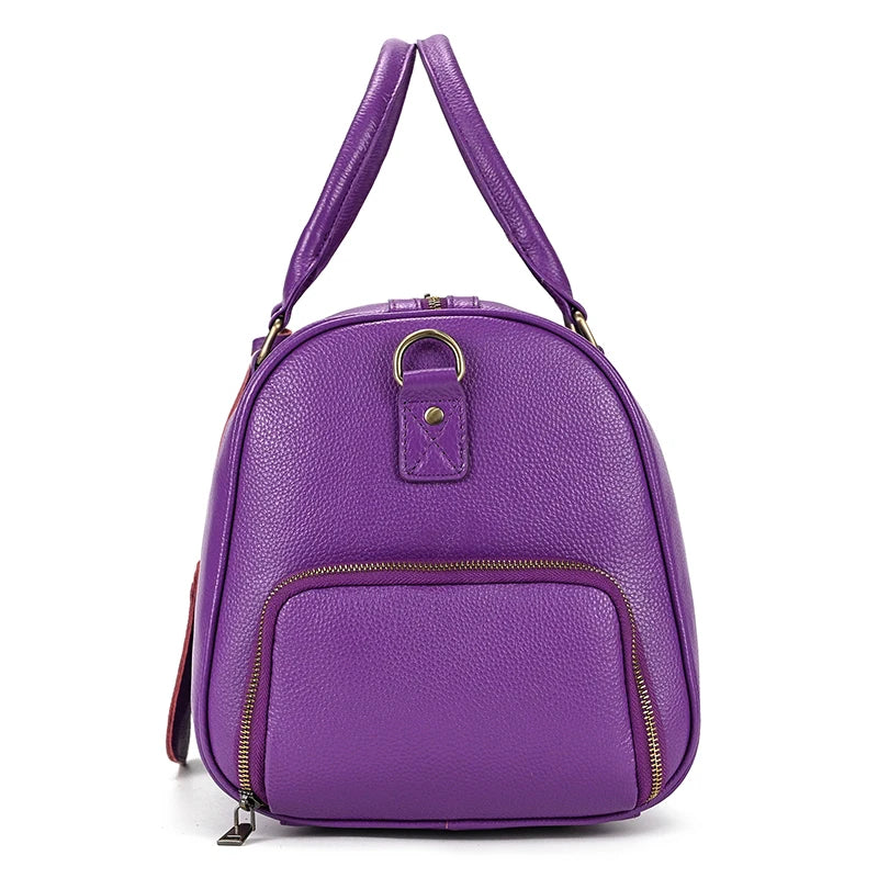 Genuine Leather Travel Bag For Men Women