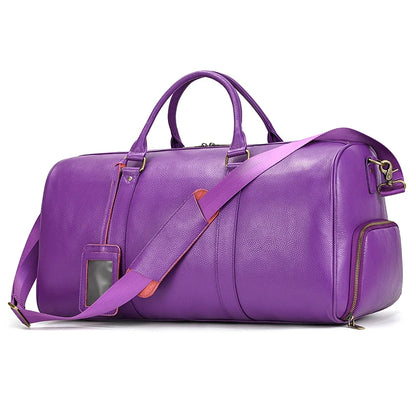 Genuine Leather Travel Bag For Men Women