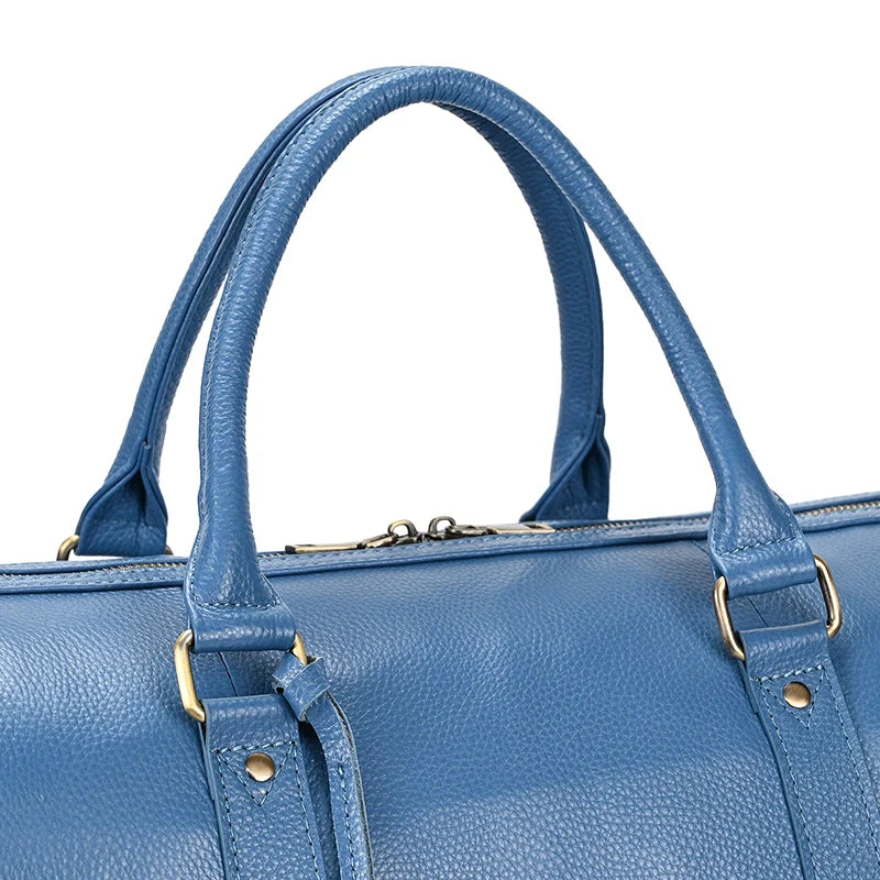 Genuine Leather Travel Bag For Men Women