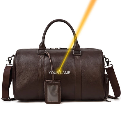 Genuine Leather Travel Bag For Men Women