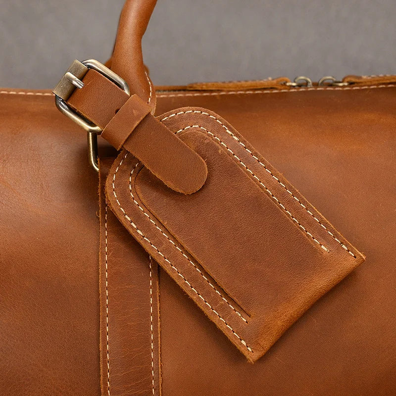 Genuine Leather Travel Bag For Men Women