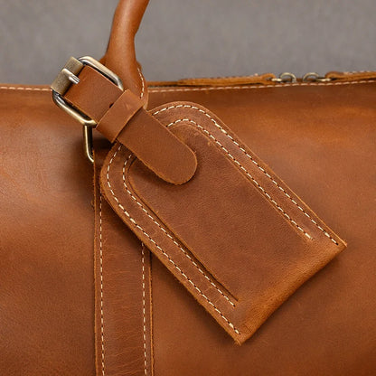 Genuine Leather Travel Bag For Men Women