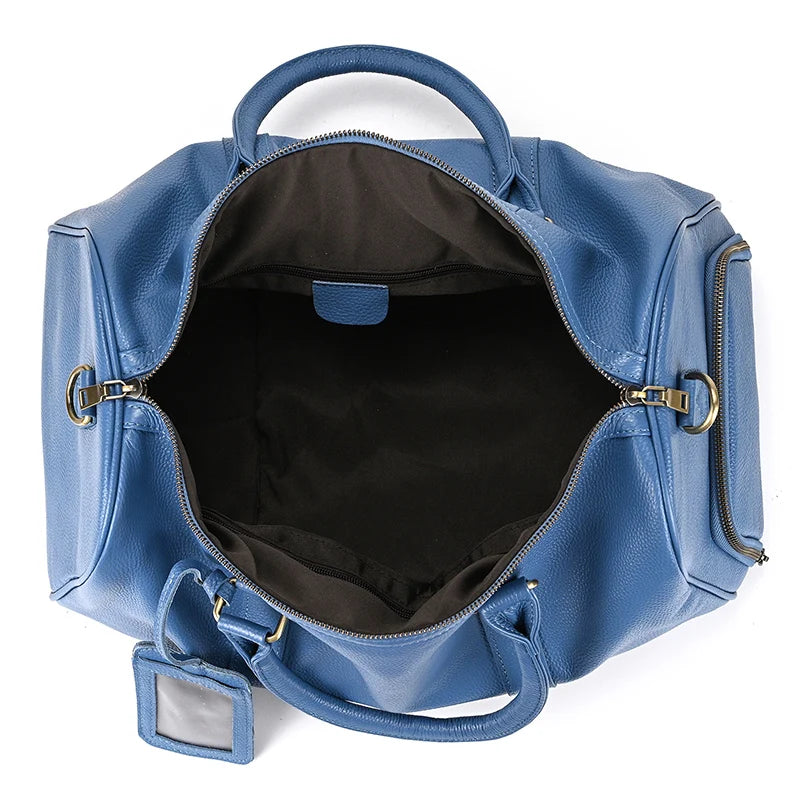 Genuine Leather Travel Bag For Men Women