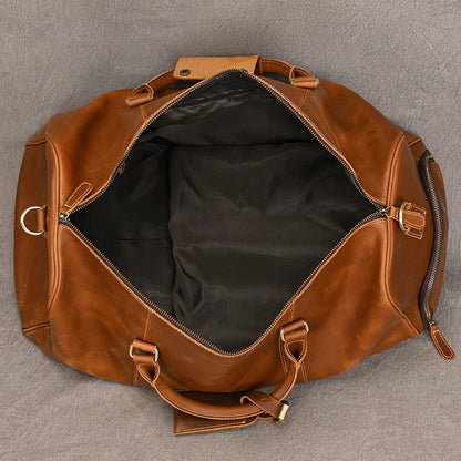 Genuine Leather Travel Bag For Men Women
