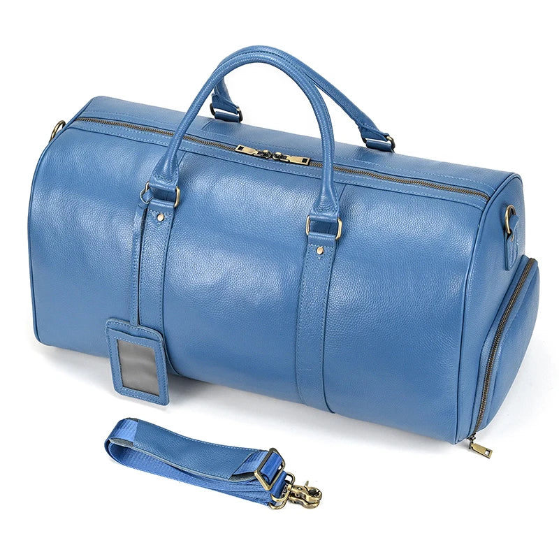 Genuine Leather Travel Bag For Men Women