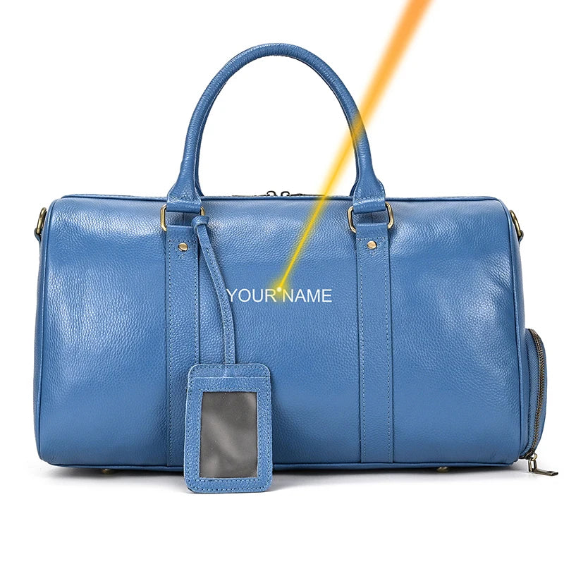 Genuine Leather Travel Bag For Men Women