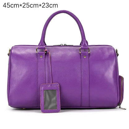 Genuine Leather Travel Bag For Men Women