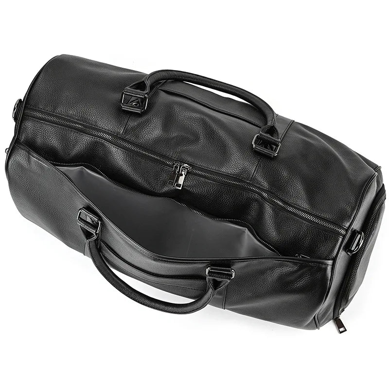 Genuine Leather Travel Bag For Men Women