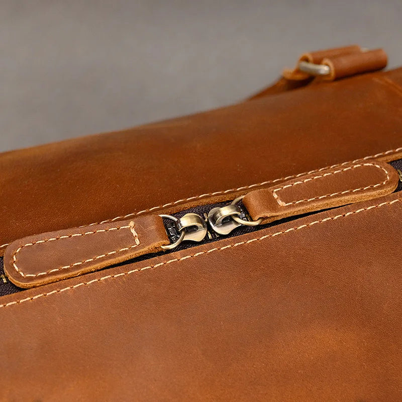 Genuine Leather Travel Bag For Men Women