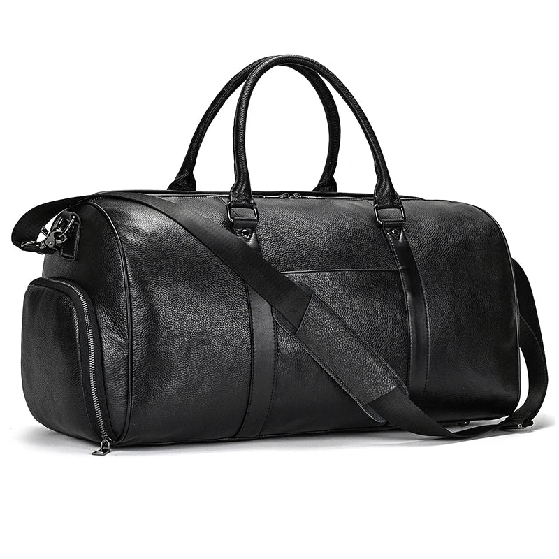 Genuine Leather Travel Bag For Men Women