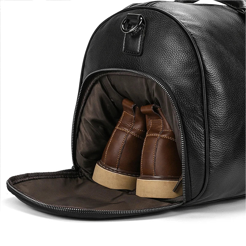 Genuine Leather Travel Bag For Men Women