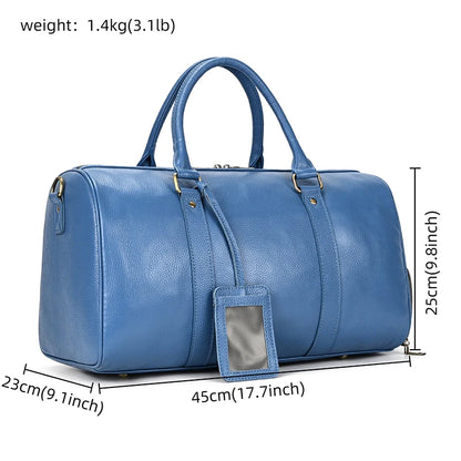 Genuine Leather Travel Bag For Men Women