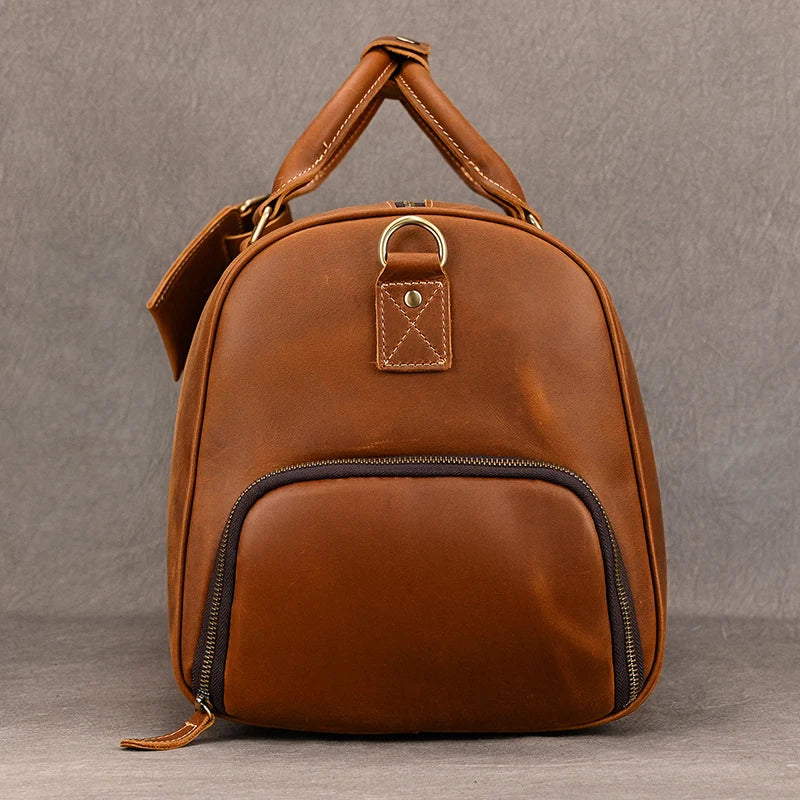 Genuine Leather Travel Bag For Men Women