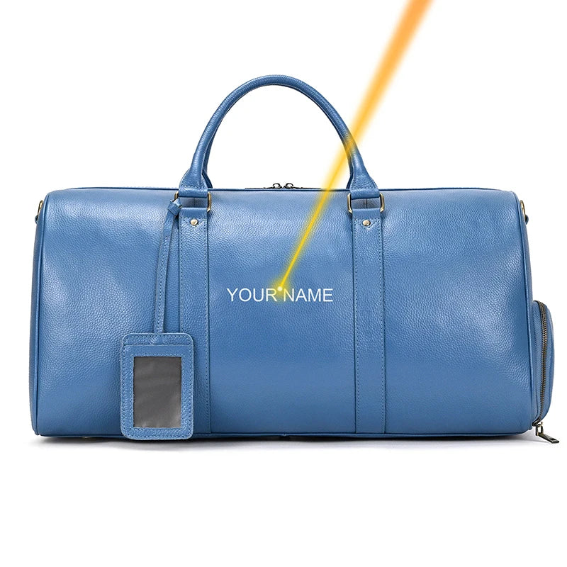 Genuine Leather Travel Bag For Men Women