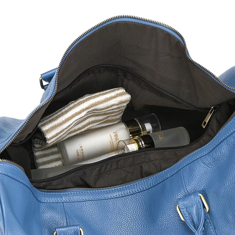 Genuine Leather Travel Bag For Men Women