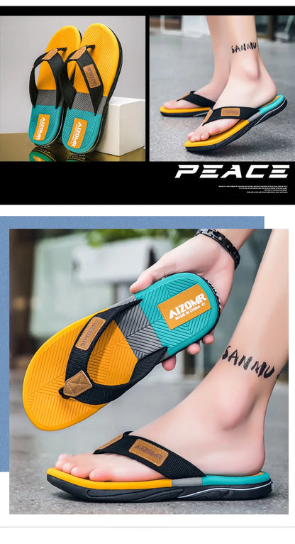 Men Mixed Colors Flip-flops