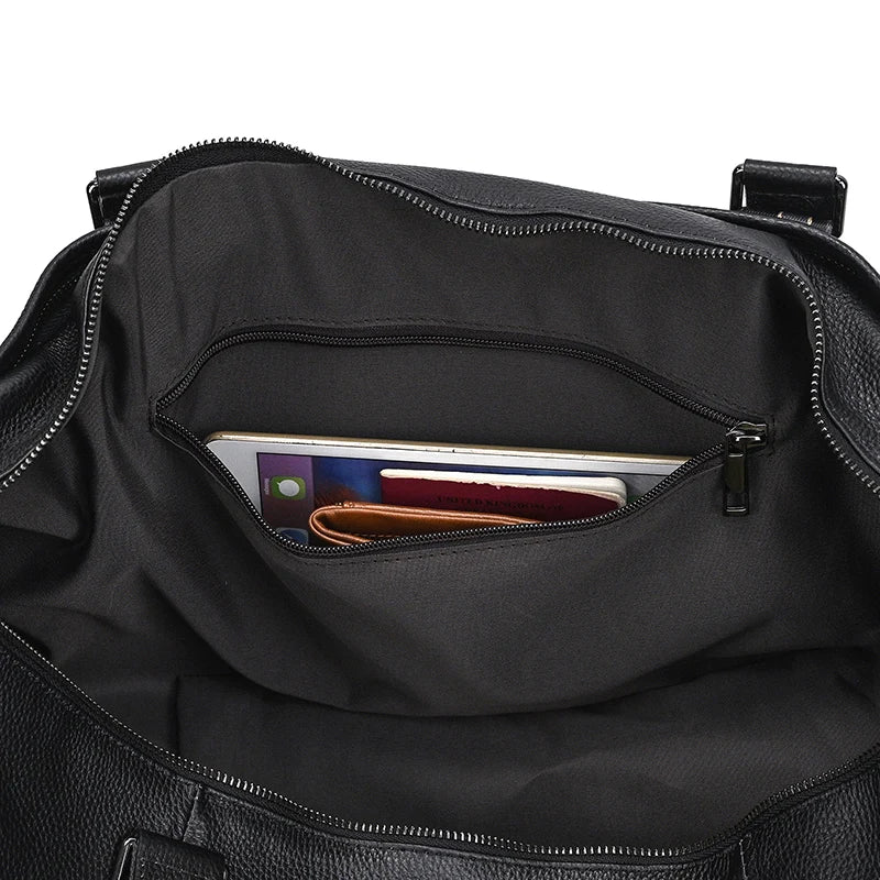 Genuine Leather Travel Bag For Men Women